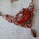 Necklace with red jasper wire wrap. Necklace. selenawirejewelry. My Livemaster. Фото №6