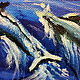 Painting mountains, dolphins, sea 'The sea is warm, gentle, blue.'. Pictures. Art-terapiya Iriny Churinoj (irina-churina). Ярмарка Мастеров.  Фото №5