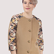 Одежда handmade. Livemaster - original item Short cashmere beige coat with military trim. Handmade.