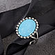 Exquisite gold ring with natural turquoise and diamonds, Rings, Ekaterinburg,  Фото №1