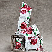 Рождественский сапожок расшитый бисером  из Павловопосадского платка