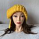 Knitted hat 'Marlene' pink yellow gray. Caps. vyazanaya6tu4ka. My Livemaster. Фото №4