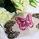 Order Face mask with embroidery pink butterfly with beads and lace. Beaded jewelry by Mariya Klishina. Livemaster. . Protective masks Фото №3