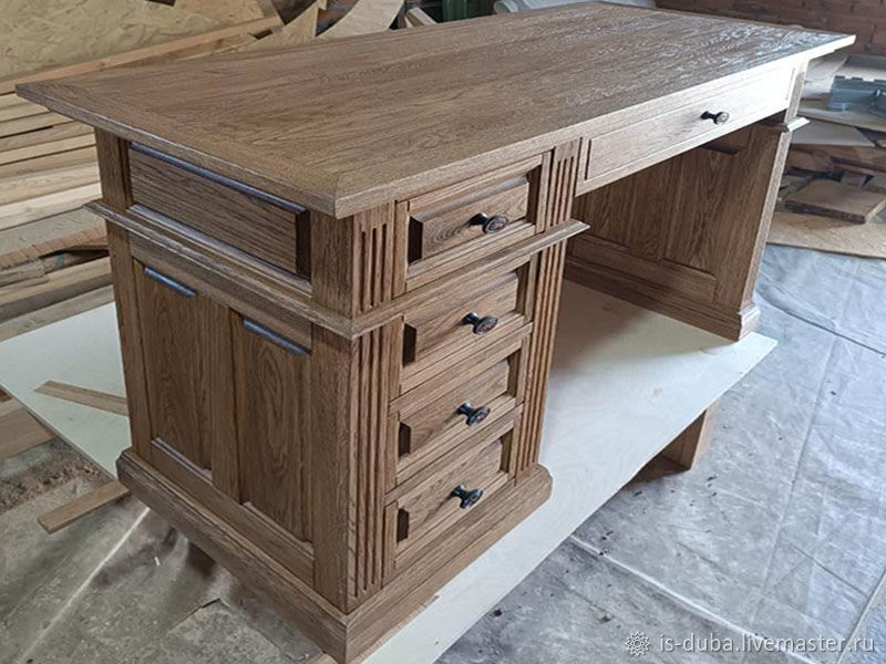 Стол письменный, из дуба, на заказ на заказ в интернет-магазине Ярмарка ...
