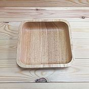 Посуда handmade. Livemaster - original item A deep square plate made of hevea.Art.2120. Handmade.