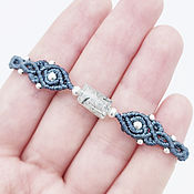 Braided wide boho macrame bead bracelet with beads beads