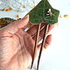 Hairpin wooden Dragonfly made of ash with a real Ivy leaf. Hairpin. WonderLand. Online shopping on My Livemaster.  Фото №2
