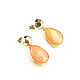 Jade earrings, orange carnation earrings 'Autumn Radiance', Earrings, Moscow,  Фото №1