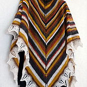 Аксессуары handmade. Livemaster - original item Knitted merino wool shawl, openwork knitting shawl. Handmade.