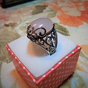 Украшения handmade. Livemaster - original item Ring (ring) 925 silver with rose quartz A, vintage style. Handmade.