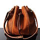 Bag-bag made of natural brown suede with a leather strap, Sacks, Bordeaux,  Фото №1