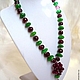 necklace, designer necklace, necklace for every day necklace out, the necklace of rubies, a necklace of emeralds, necklace with pendant, necklace for gift, beads from rubies, emeralds beads, beads wit