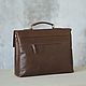 Men's business leather briefcase 'Stefan' (Tobacco). Brief case. DragonBags - Men's accessories. My Livemaster. Фото №4