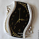Wall clock 'Bends of time' black glass white wood. Watch. KancyrevDecoration. Online shopping on My Livemaster.  Фото №2