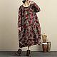 Autumn and winter dress in printed linen, Dresses, Guangzhou,  Фото №1