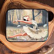 Русский стиль ручной работы. Ярмарка Мастеров - ручная работа Caja de joyería laca Miniatura ballet en nácar, 9/12/3 cm. Handmade.