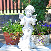 Дача и сад handmade. Livemaster - original item Angel Reading White Polyresin for Garden Decor. Handmade.