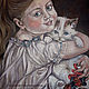 Girl Cat Portrait Painting Child Emile Munier Oil Reproduction, Pictures, Murmansk,  Фото №1