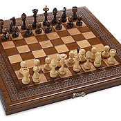 Активный отдых и развлечения handmade. Livemaster - original item Chess backgammon carved