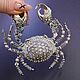 Pin Brooch: Handmade Silver Crab voluminous 21/13, Brooches, St. Petersburg,  Фото №1