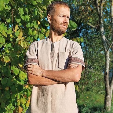 Товары в русском стиле ручной работы. Ярмарка Мастеров - ручная работа Рубаха и штаны из крапивы комплект. Handmade.