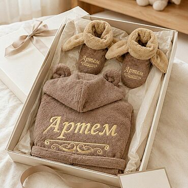 Одежда детская ручной работы. Ярмарка Мастеров - ручная работа Детский махровый комплект "Ушки". Handmade.