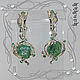 Order Earrings 'Tropicana-super' 925 silver, natural emeralds. VIDEO. MaksimJewelryStudio. Livemaster. . Earrings Фото №3