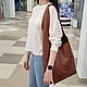 Women's leather bag without lining cognac color, Sacks, St. Petersburg,  Фото №1