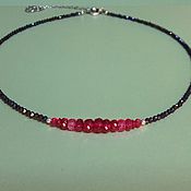 Украшения ручной работы. Колье рубиновая шпинель / корунд - 38. Ярмарка мастеров.