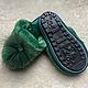 Mouton slippers 33 size green. Footwear for childrens. Warm gift. Online shopping on My Livemaster.  Фото №2