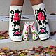 White felt boots, women's ,with embroidery,, ROSES'. Felt boots. валенки Vladimirova Oksana. My Livemaster. Фото №4