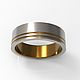 Titanium ring with yellow stripes. Rings. asgdesign. My Livemaster. Фото №4