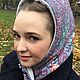Шапка Капор Капюшон утеплённый из платка. Русский стиль Зимний узор, Шапки, Санкт-Петербург,  Фото №1