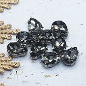 Материалы для творчества handmade. Livemaster - original item Rhinestones drops 14/10 mm Black diamond in a frame. Handmade.