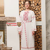 Русский стиль handmade. Livemaster - original item Slavic white shirt. Handmade.