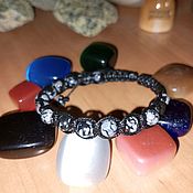 Украшения handmade. Livemaster - original item Shambhala bracelet with a Snow Obsidian stone to protect against negativity. Handmade.