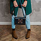 Leather and wood bag with hand embroidery ETNINEN, Classic Bag, Pereslavl-Zalesskij,  Фото №1