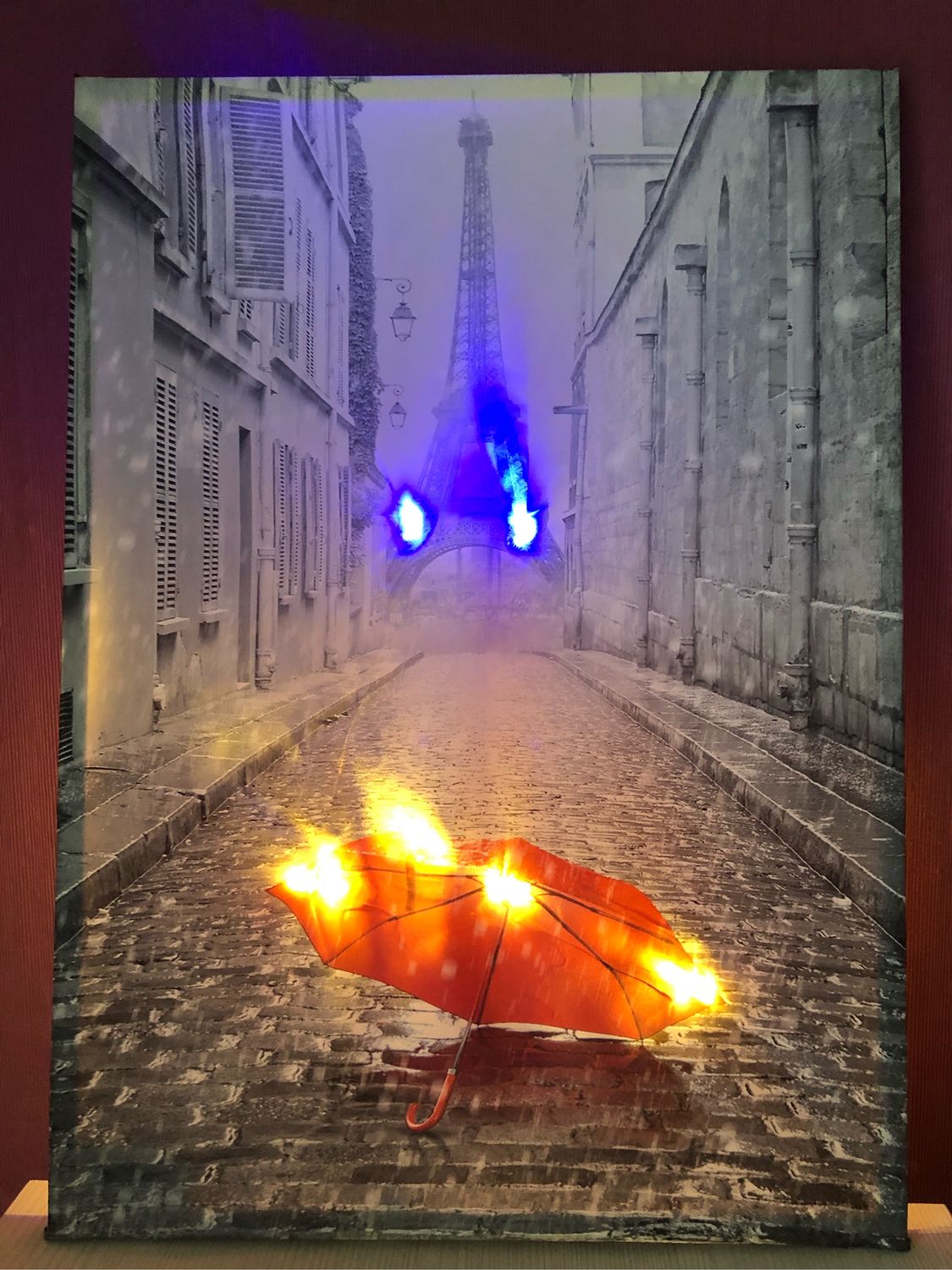 Постер с подсветкой «Дождь в Париже» – купить онлайн на Ярмарке ...