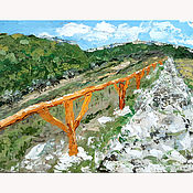 Картины и панно handmade. Livemaster - original item Painting of the Crimea Mountain Trail Bakhchisaraya oil painting. Handmade.