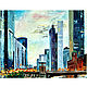 Картина Город,  мегаполис , масло на холсте 30х40, Картины, Ижевск,  Фото №1