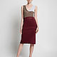Cotton pencil skirt with Burgundy cashmere. Skirts. BerKnitwear. Online shopping on My Livemaster.  Фото №2