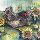 Order Watercolor rooster and sunflowers. Watercolors of Plovetskay Tatiana. Livemaster. . Pictures Фото №3