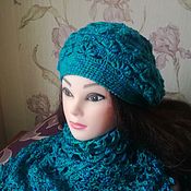 Шарф ажурный вязанный крючком Нежность-2  шарф вязаный женский