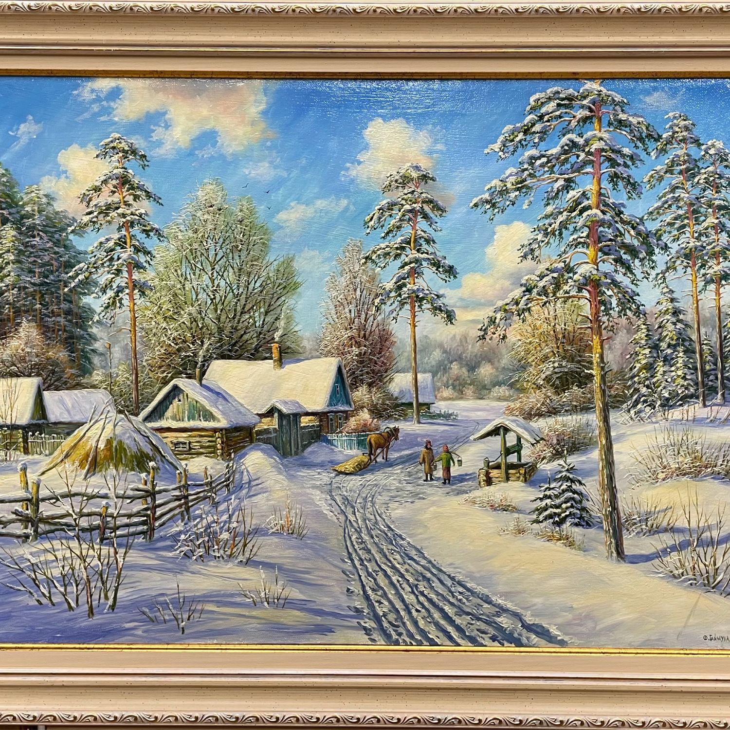 Зимний пейзаж деревня