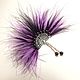 Brooch Favorite Fan Purple Handmade Decoration with Feathers. Brooches. ms. Decorator. My Livemaster. Фото №5