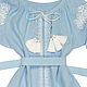 Blue cut-Embroidery blouse "Rose Bouquet". Blouses. Plahta Viktoriya. Online shopping on My Livemaster.  Фото №2