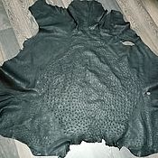 Материалы для творчества handmade. Livemaster - original item Ostrich leather, soft finish, in black.. Handmade.