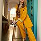 Linen pantsuit three-piece with top ' Mustard Rhapsody'. Suits. Alexandra Maiskaya. My Livemaster. Фото №4