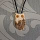 'Owl' pendant made of mammoth tusk and amber, Pendant, Ekaterinburg,  Фото №1