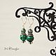 Earrings with malachite 'Favorite' natural stones. Earrings. Author studio Kamelya - Polina. My Livemaster. Фото №5